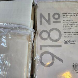 Set of 2 No. 918 Emily Sheer Voile Rod Pocket 59" x 84" EGGSHELL Curtain Panels